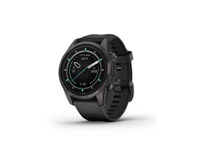 Garmin epix Pro (Gen 2) – Sapphire Edition, Carbon Gray DLC Titanium with Black Band, 42mm | Smart Watch 010-02802-14