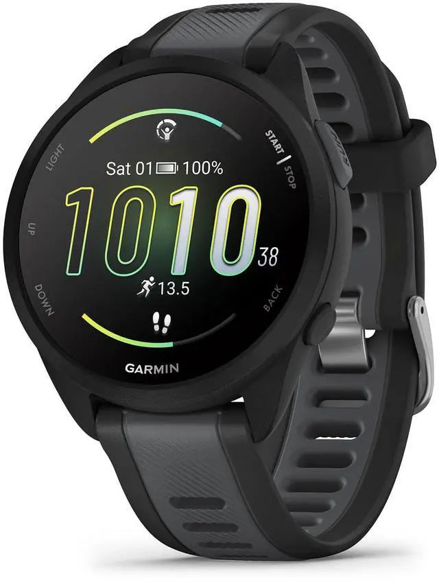 Garmin Forerunner 165, Black/Slate Grey | GPS Running Smart Watch 010-02863-20