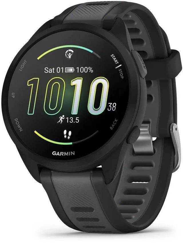 Garmin Forerunner 165, Black/Slate Grey | GPS Running Smart Watch 010-02863-20