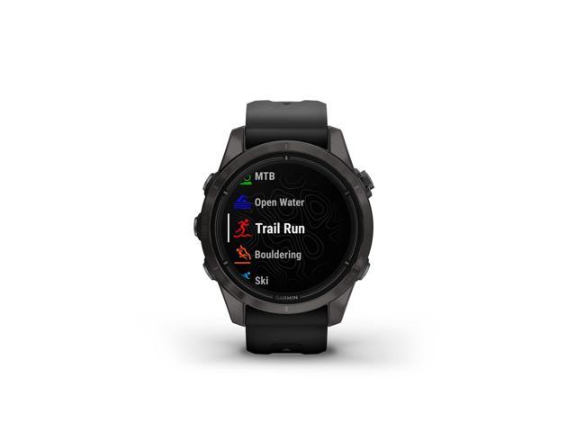 Garmin epix Pro (Gen 2) – Sapphire Edition, Carbon Gray DLC Titanium with Black Band, 42mm | Smart Watch 010-02802-14